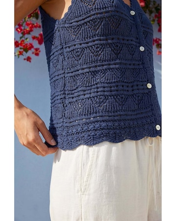 Roman Petite Button Knit Cami Top