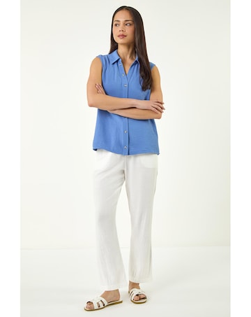 Roman Petite Button Up Front Blouse