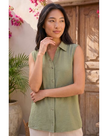 Roman Petite Button Up Front Blouse