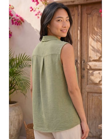 Roman Petite Button Up Front Blouse