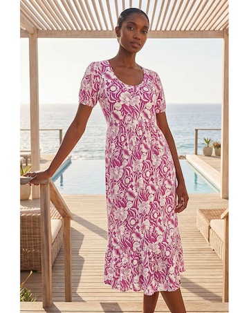 Roman Petite Floral Frill Midi Dress