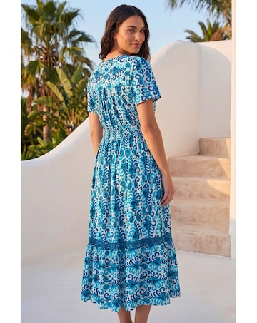 Roman Petite Aztec Button Midi Dress