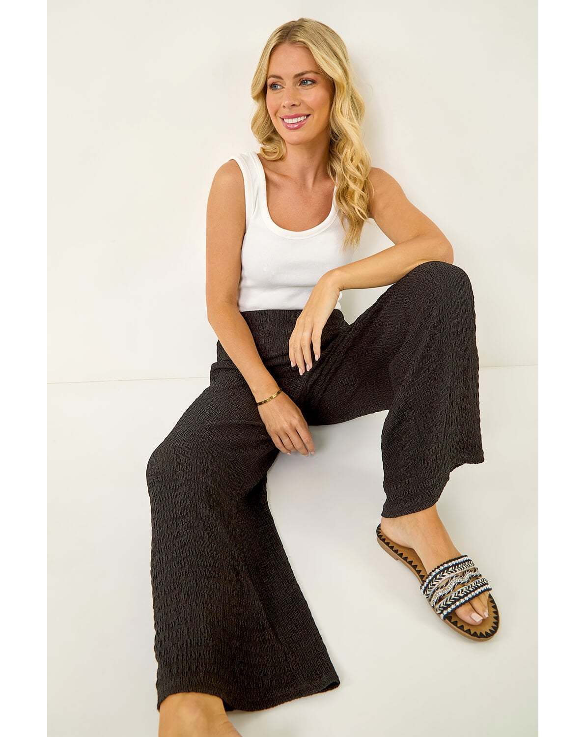 New In - Roman Petite Textured Stretch Trouser
