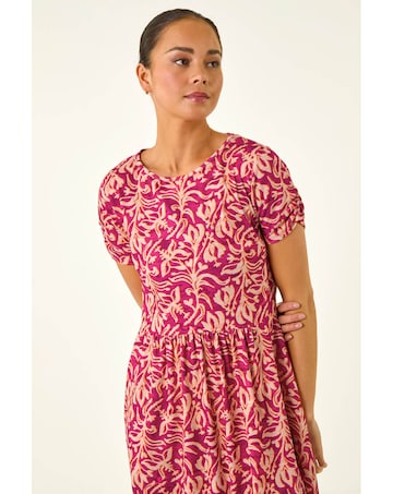 Roman Petite Abstract Print Midi Dress