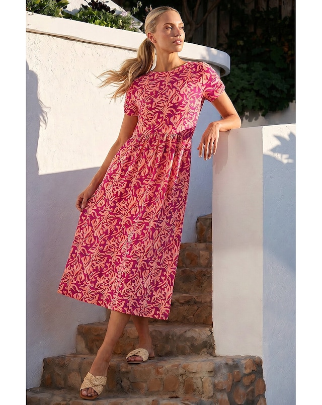 Roman Petite Abstract Print Midi Dress