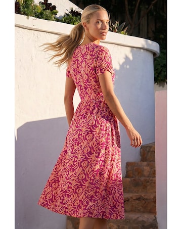 Roman Petite Abstract Print Midi Dress