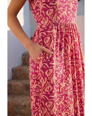Roman Petite Abstract Print Midi Dress