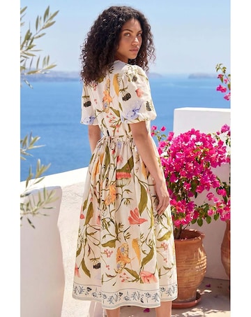 Roman Petite Floral Button Midi Dress
