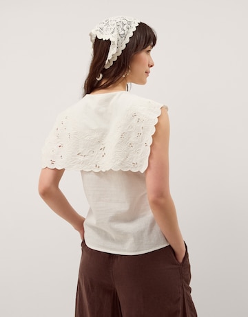 Monsoon Lexi Embroidered Linen Blend Top