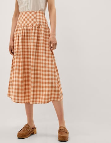 Monsoon Hattie Gingham Midi Skirt