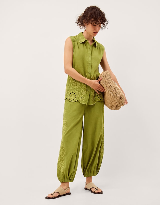 Monsoon Effie Embroidered Harem Trousers