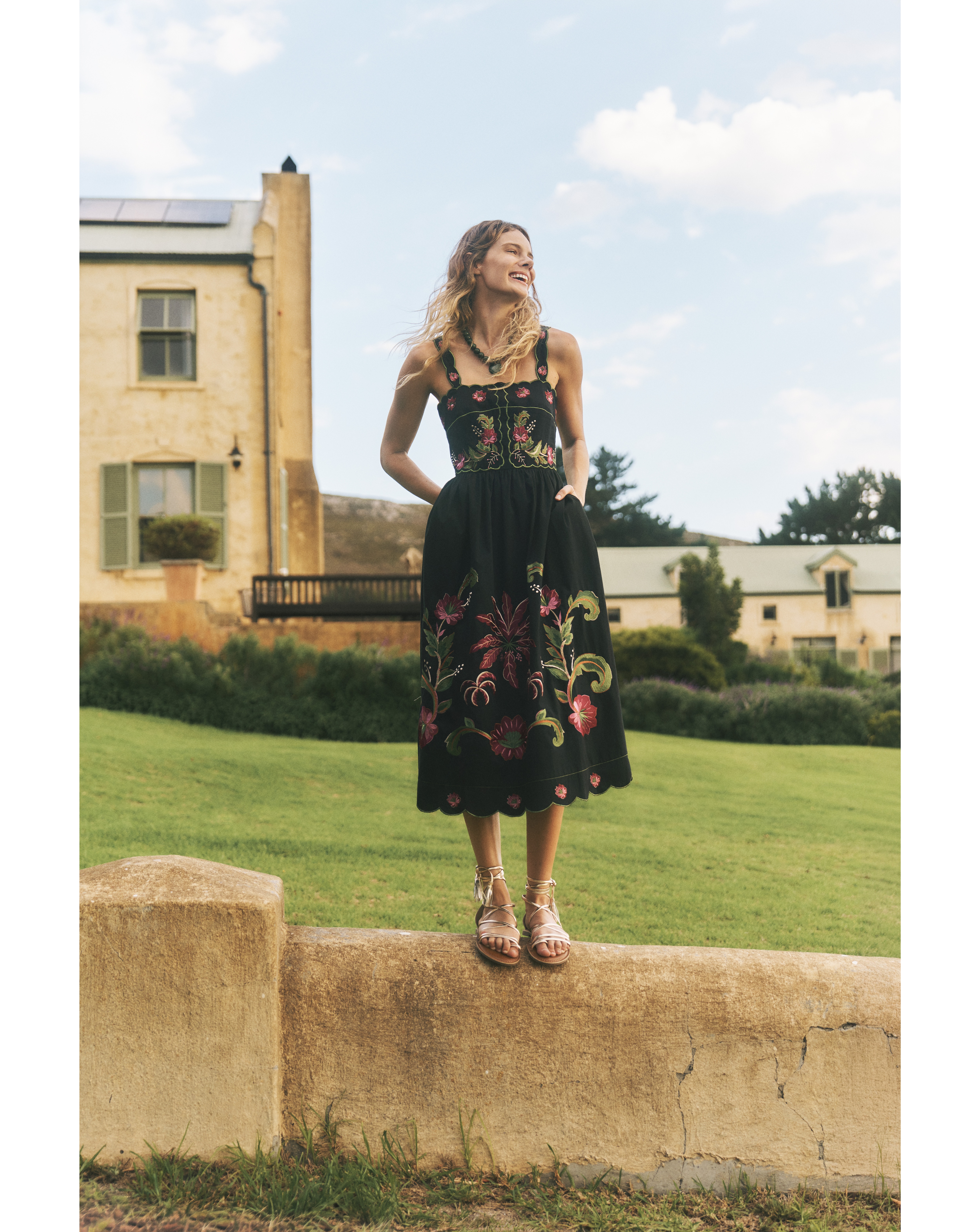 New In - Monsoon Eleni Embroidered Midi Dress