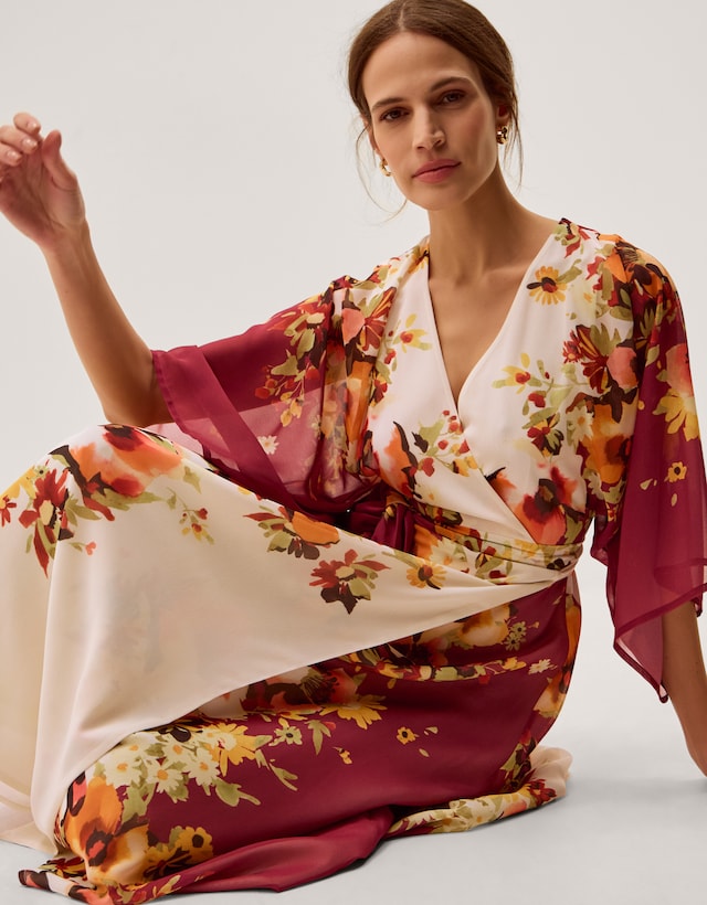 Monsoon Parrie Floral Midi Wrap Dress