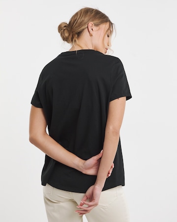 Black & White 2 Pack Pure Cotton Curved Hem Longline T-Shirt