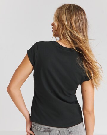 Black Baby T-Shirt with Metallic Embroidery