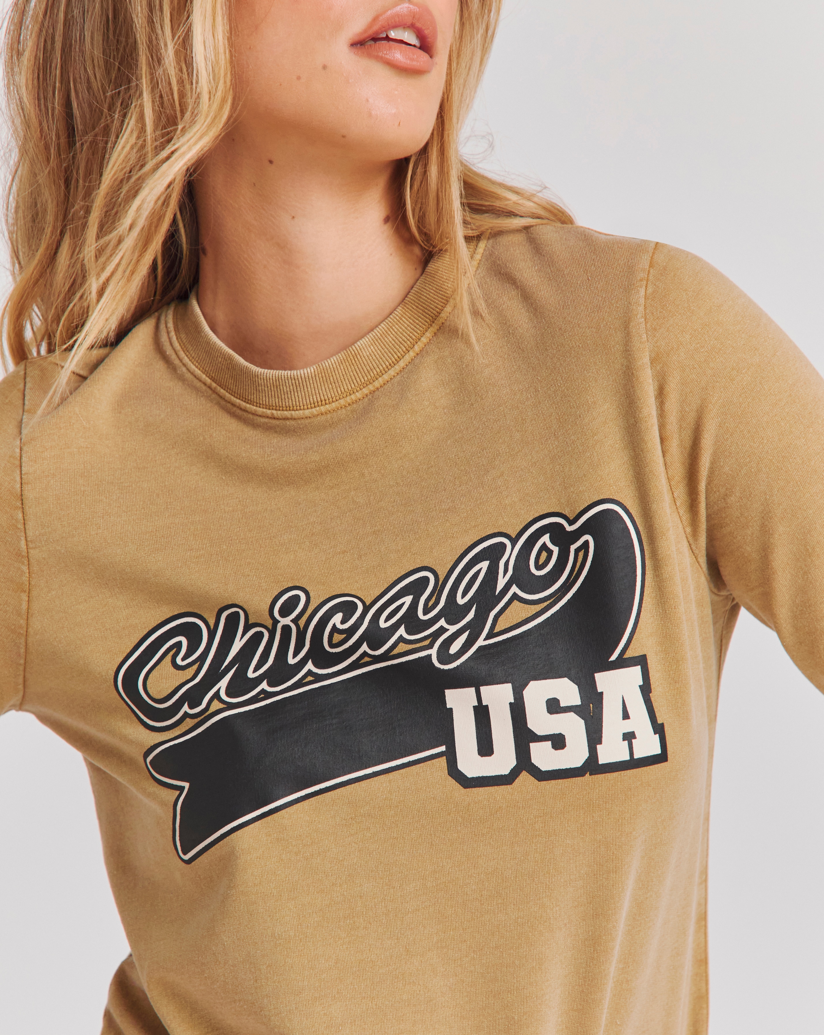 Simply Be Chicago Slogan Sweatshirt