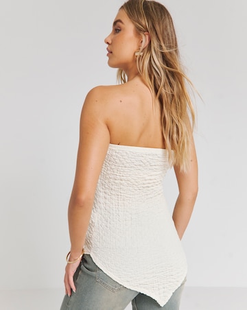 Ivory Textured Bandeau Top