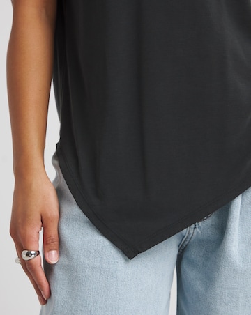 Charcoal Premium Jersey Asymmetric Top