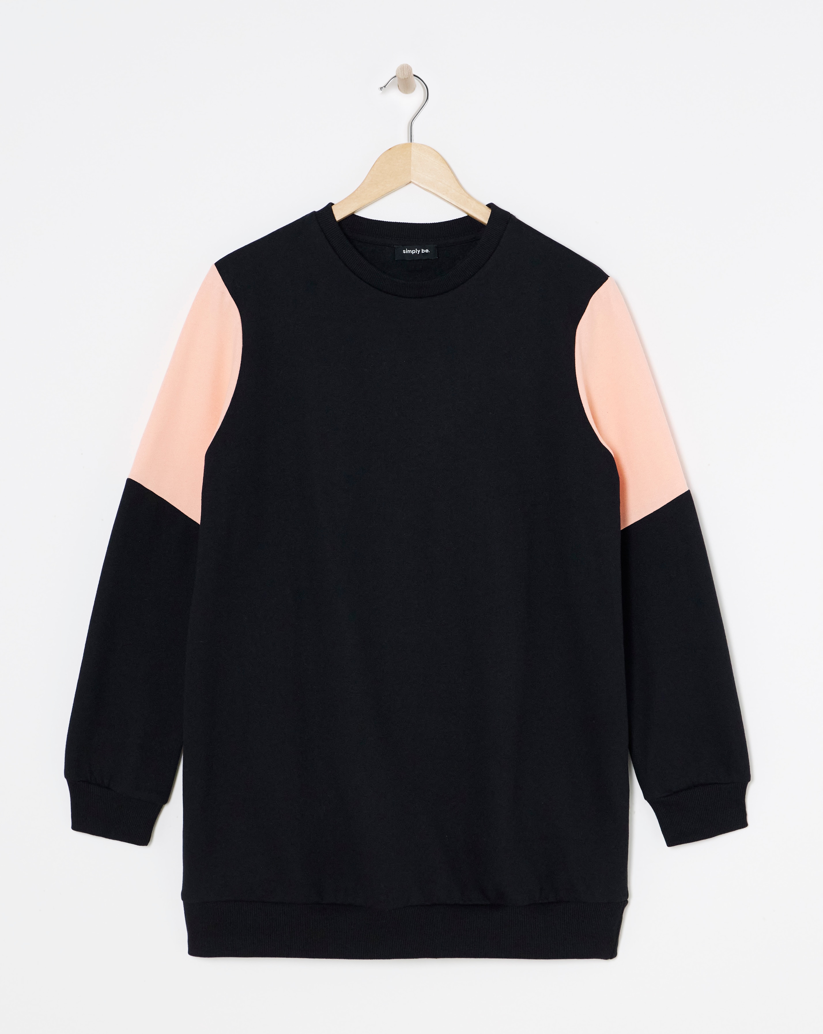Black and Peach Colour Block Sweatshirt