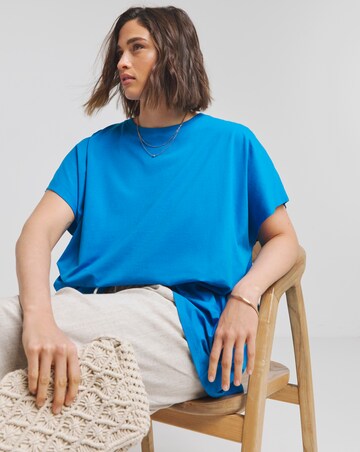 Simply Be Cobalt Blue Slouchy Dip Back T-Shirt