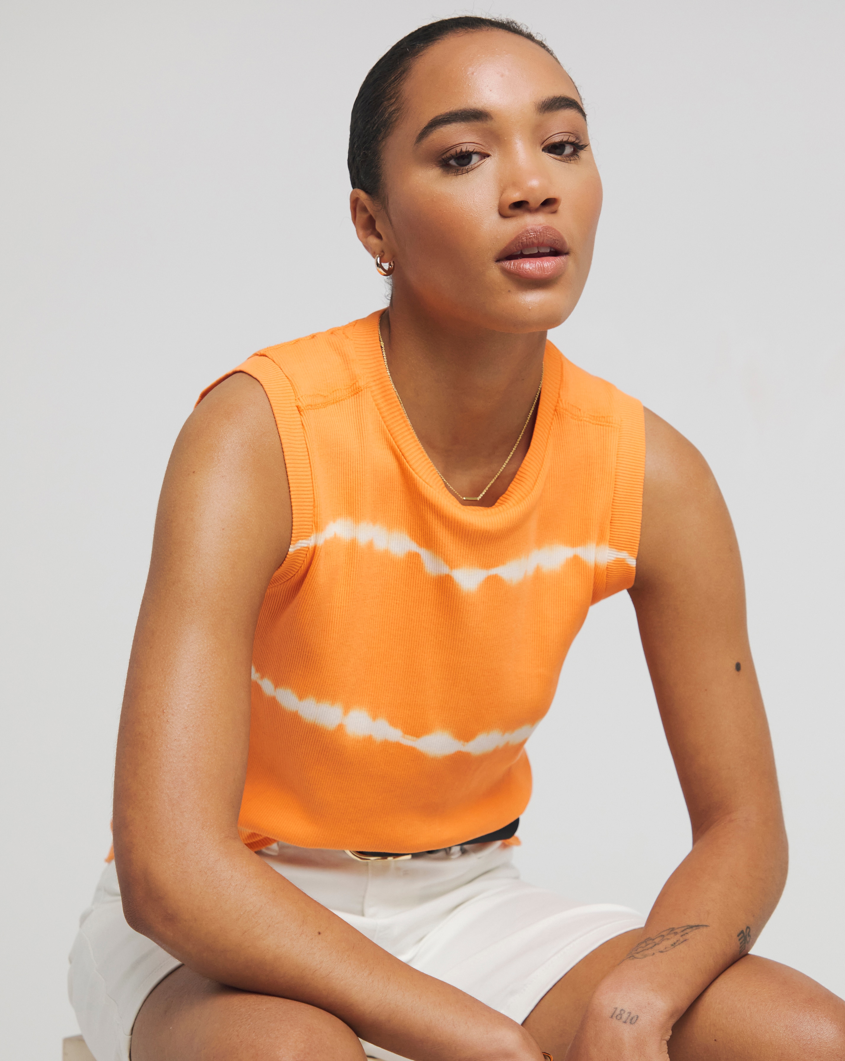 Simply Be Tie Dye Curved Hem Tank