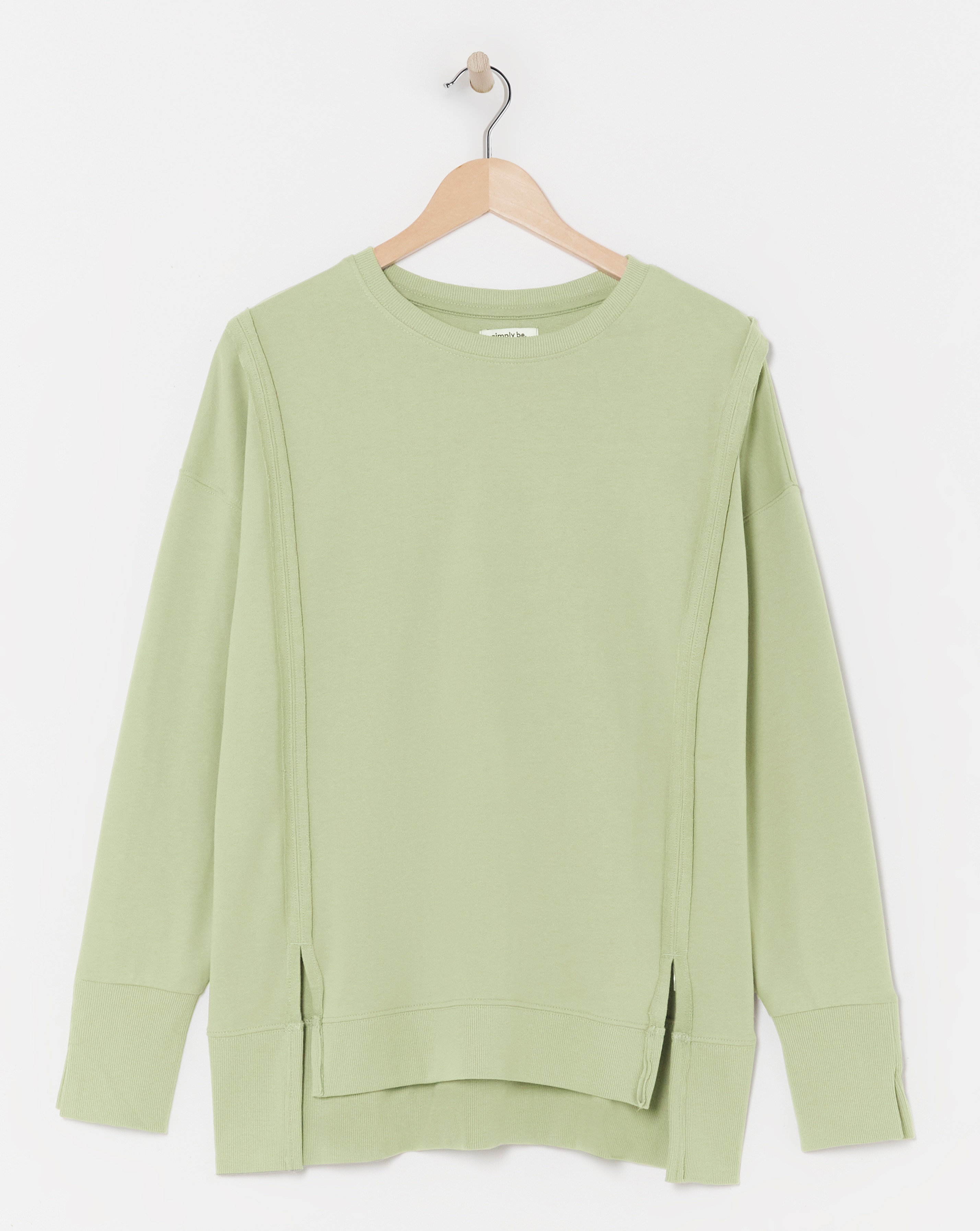Exposed Seam Dip Back Sweatshirt
