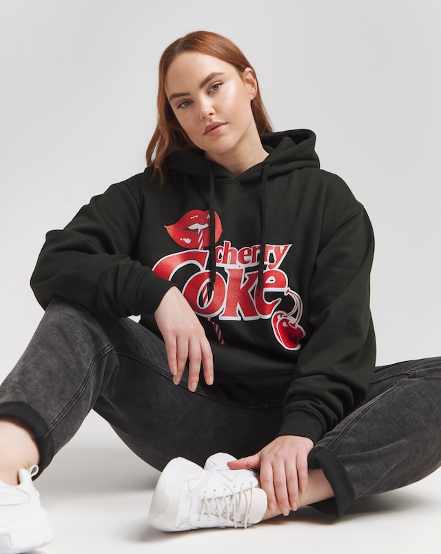 Simply Be Black Cherry Coke License Hoodie