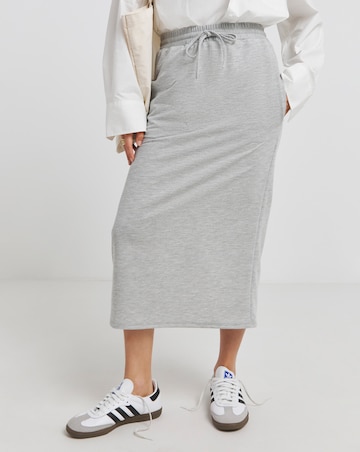 Simply Be Grey Marl Jersey Maxi Sweat Skirt