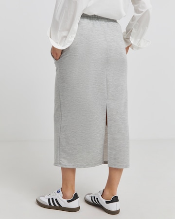 Simply Be Grey Marl Jersey Maxi Sweat Skirt