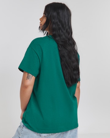 Dark Green Slub V Neck Tee