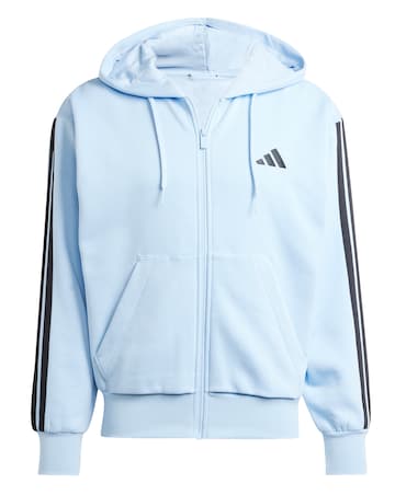 adidas 3 Stripes Full Zip Fleece Hoodie