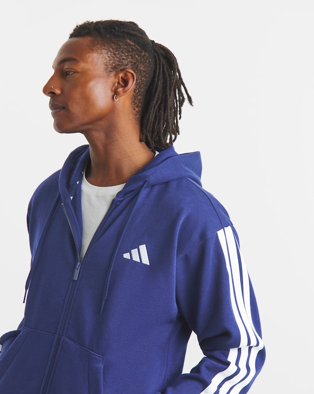 adidas 3 Stripes Full Zip Fleece Hoodie