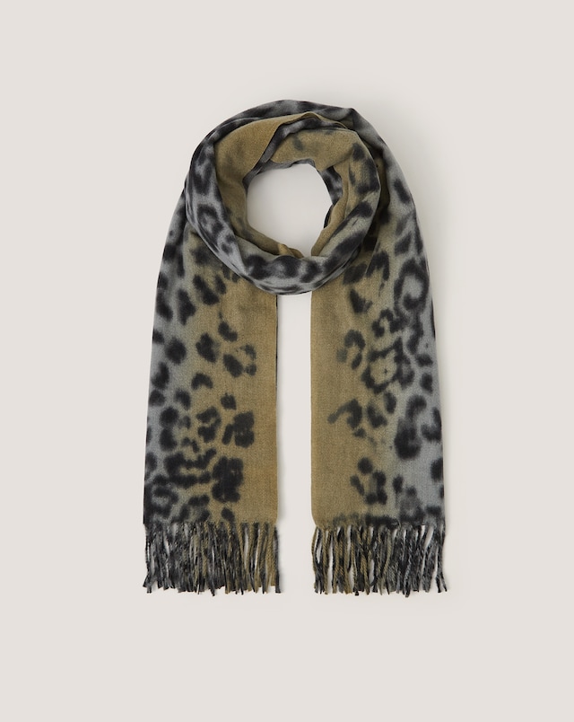 Monsoon Archi Animal Print Tassel Scarf