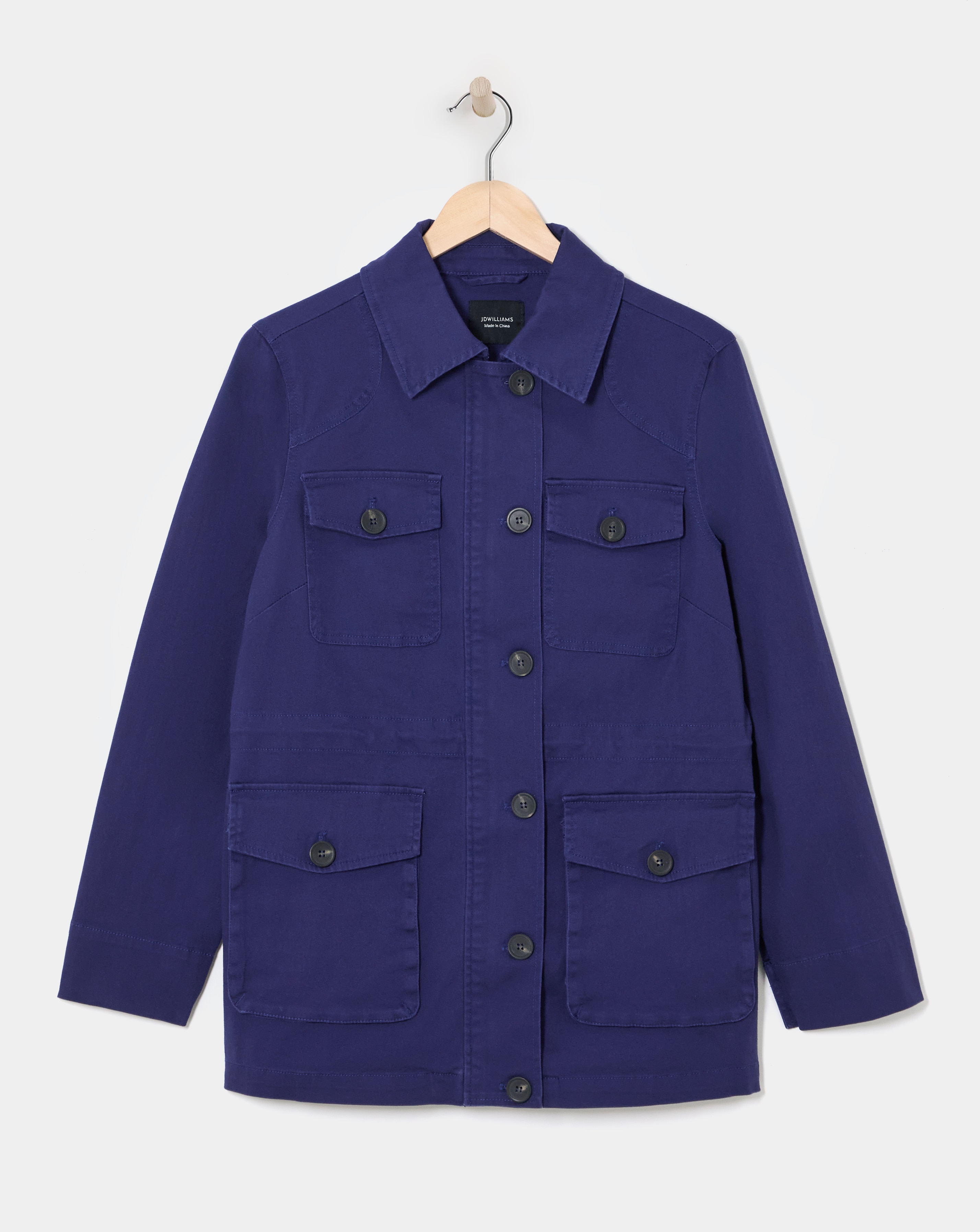 Navy Stretch Utility Jacket