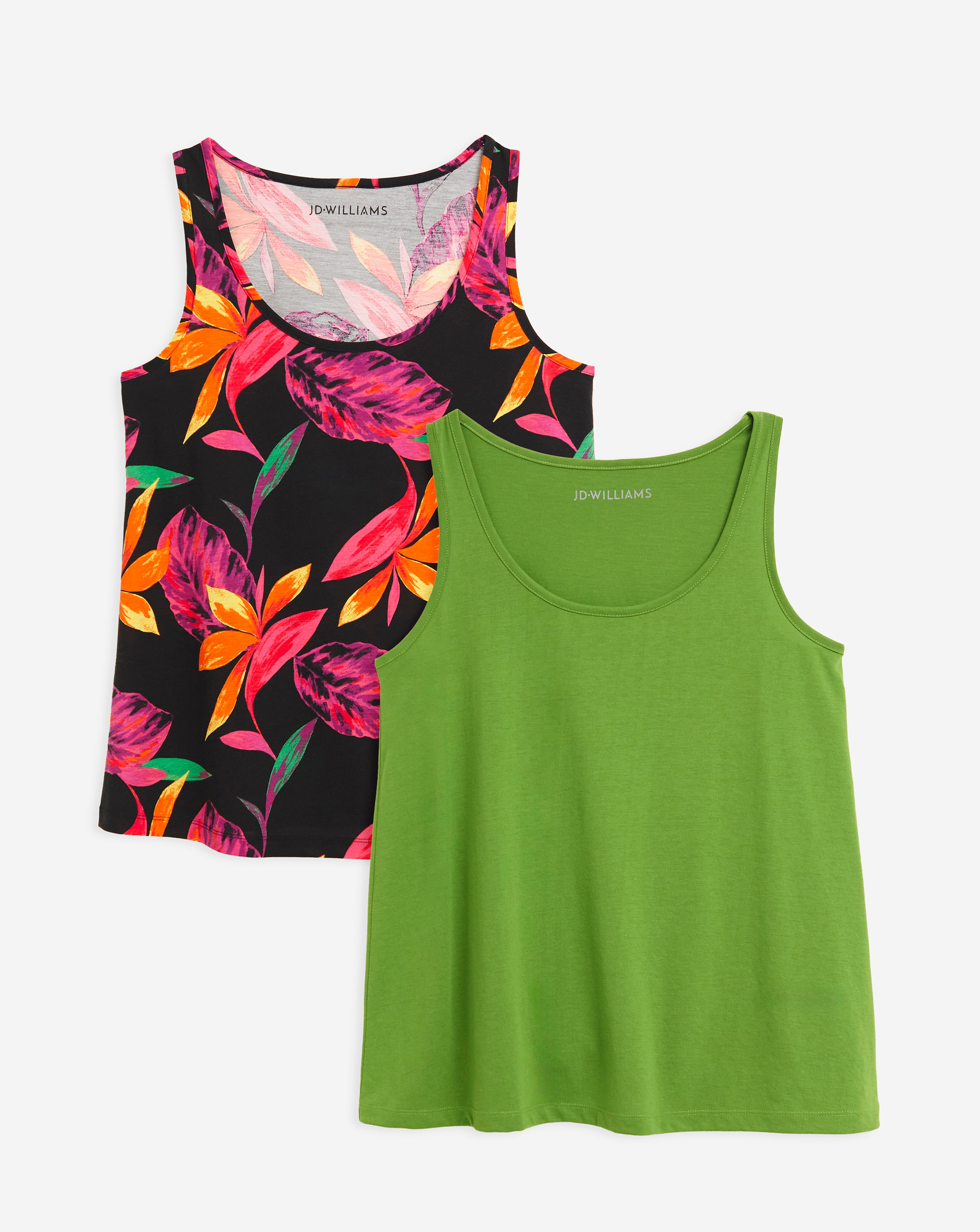 Green & Print 2 Pack Swing Vests