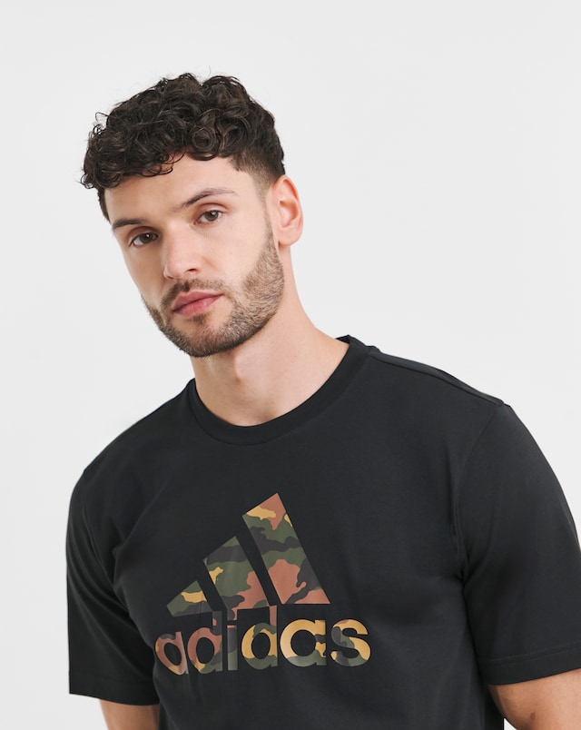adidas Camo Logo T-Shirt - Black