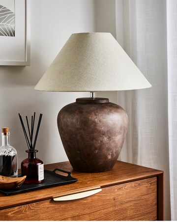 Large Brown Ceramic Table Lamp
