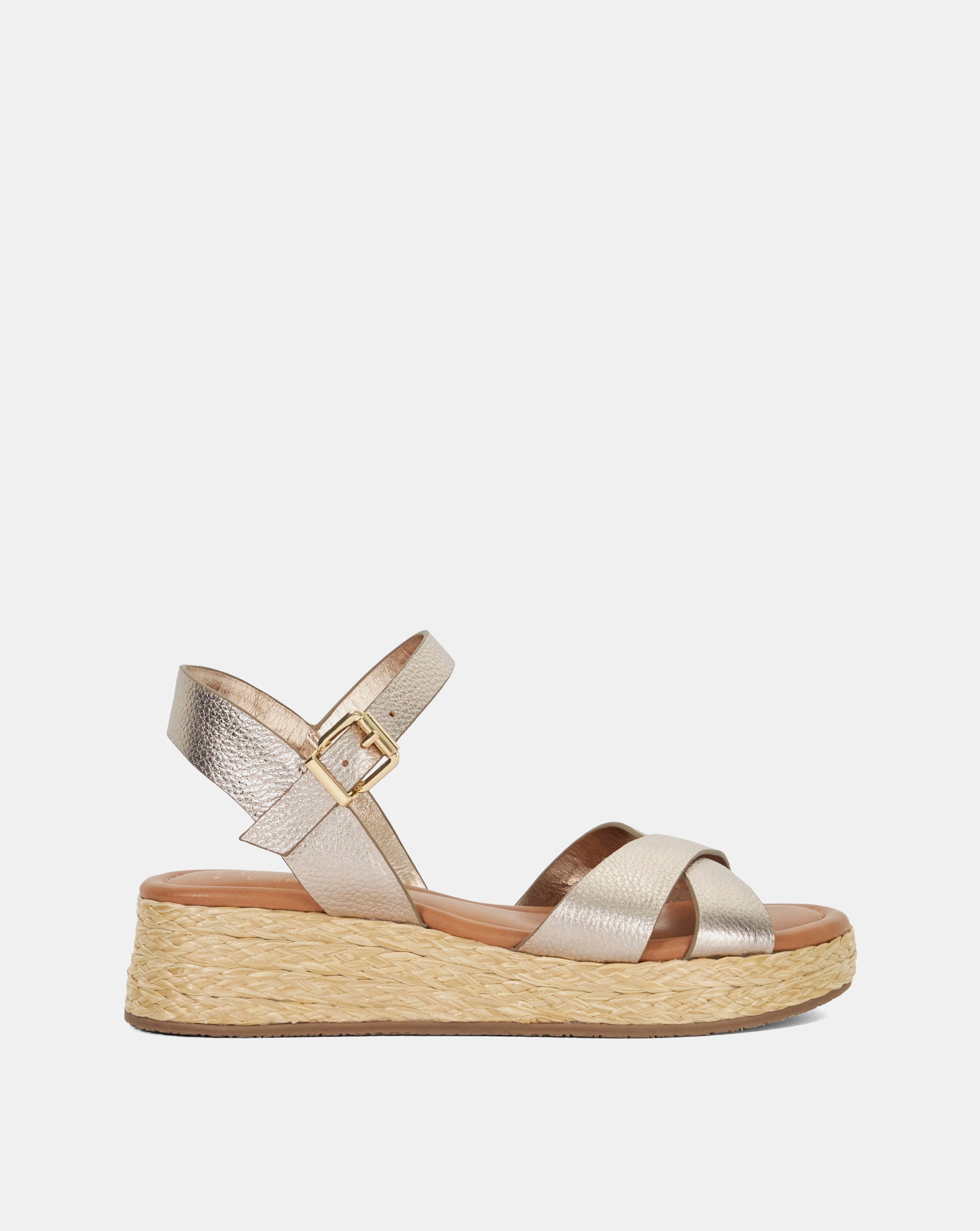 New In - Dune Littleton Leather Sandals Wide Fit