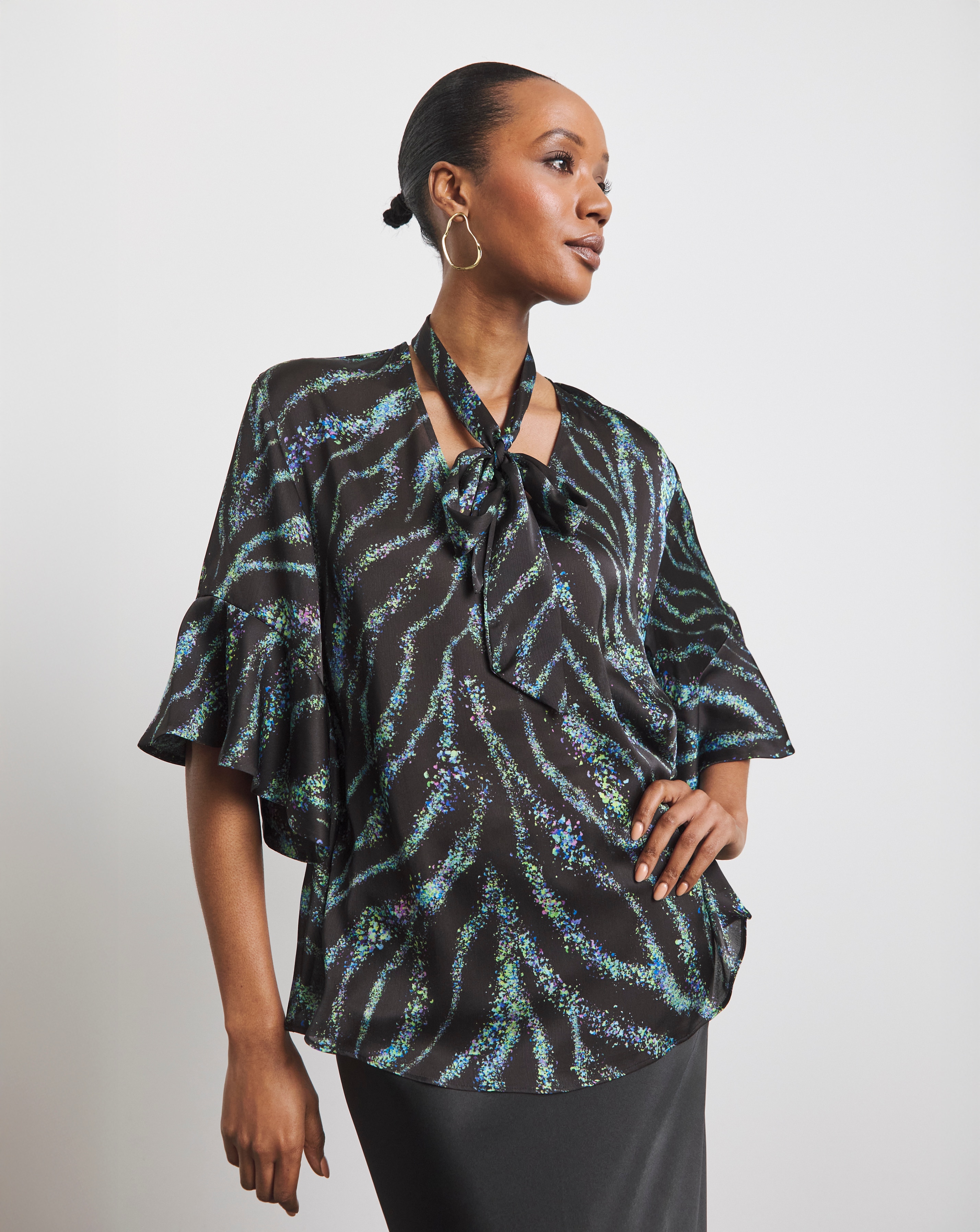 Joanna Hope Tie Neck Blouse