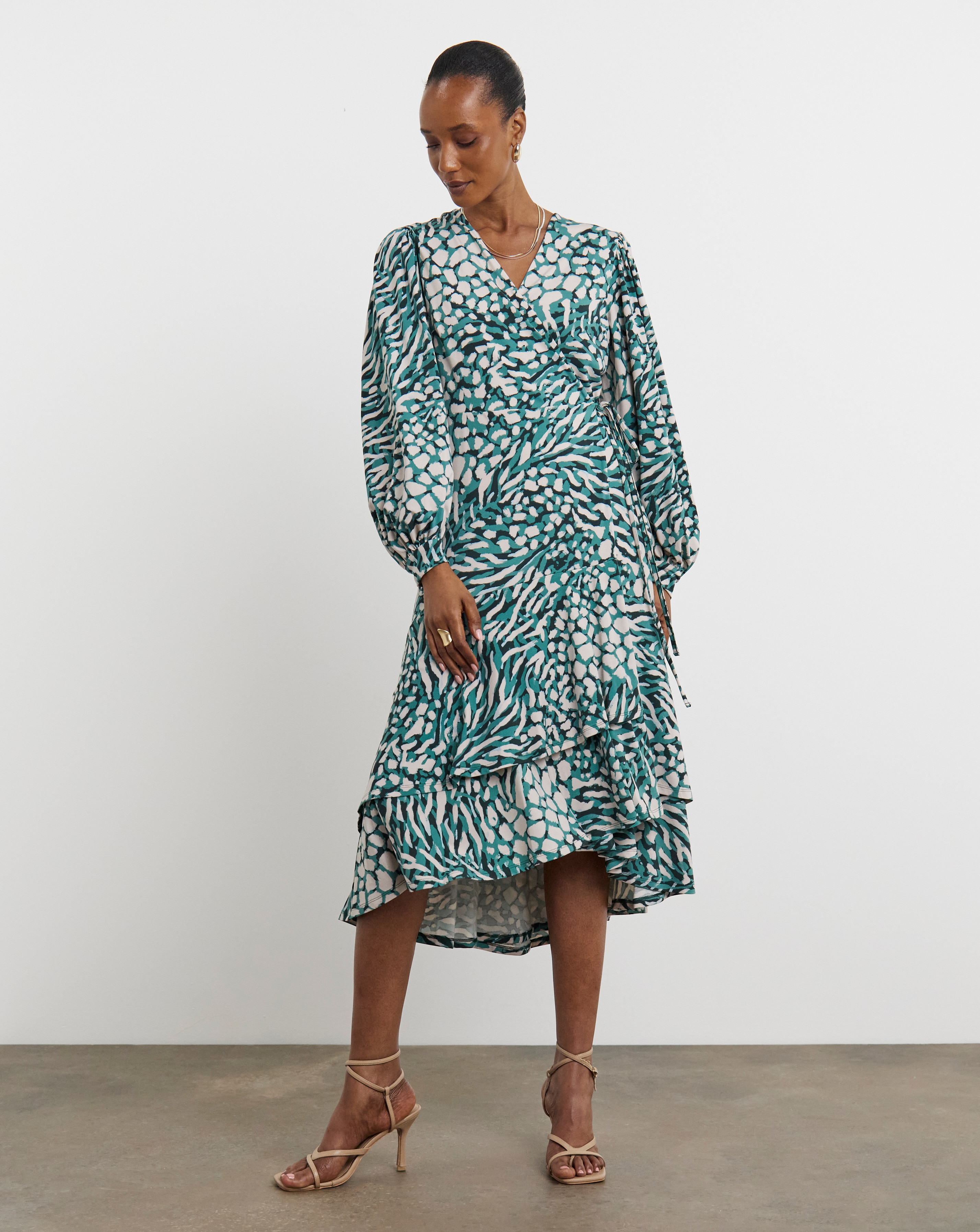 Joanna Hope Jersey Wrap Midi Dress