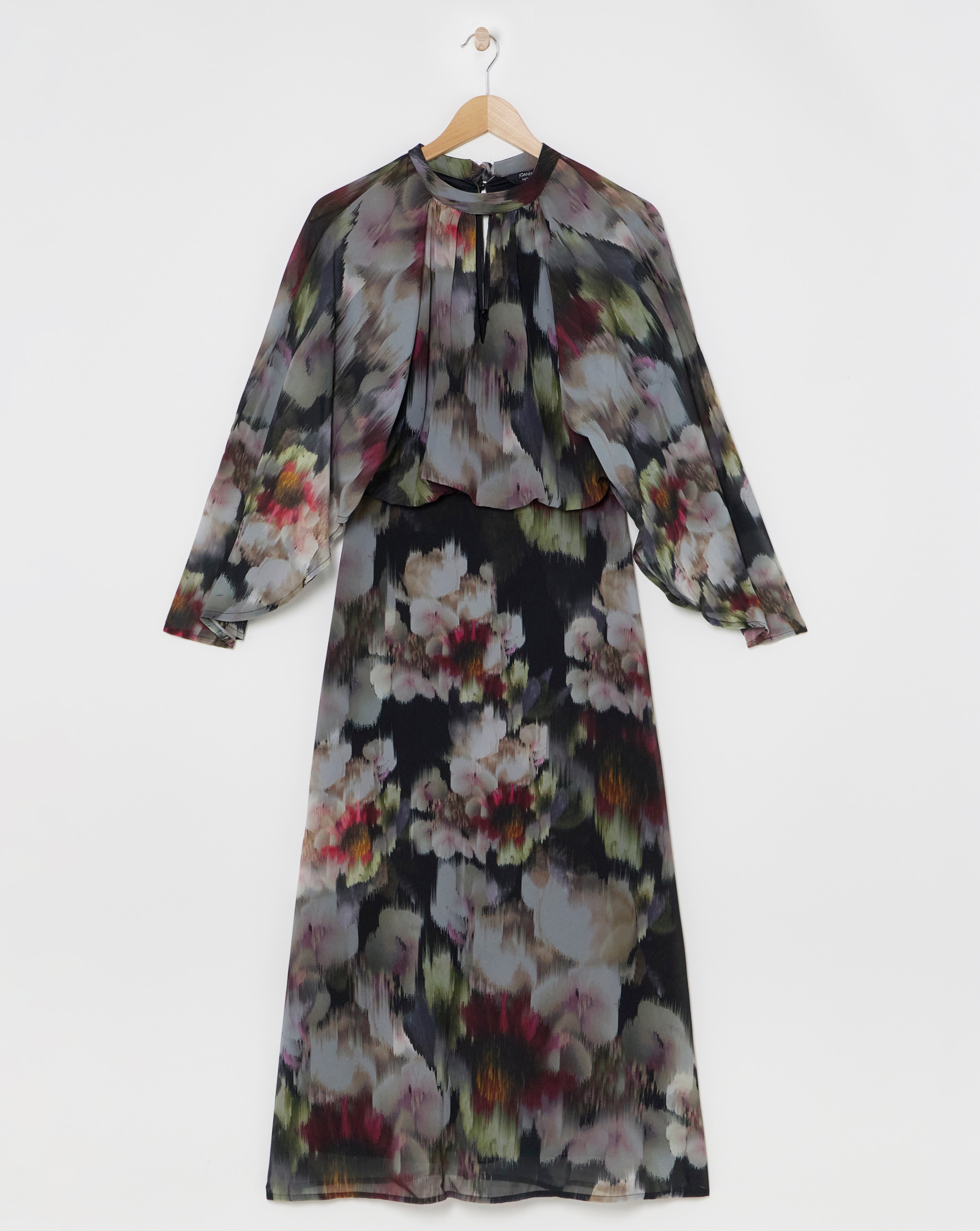 Joanna Hope Blouson Tie Neck Maxi Dress