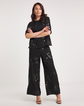 Joanna Hope Satin Sequin Top