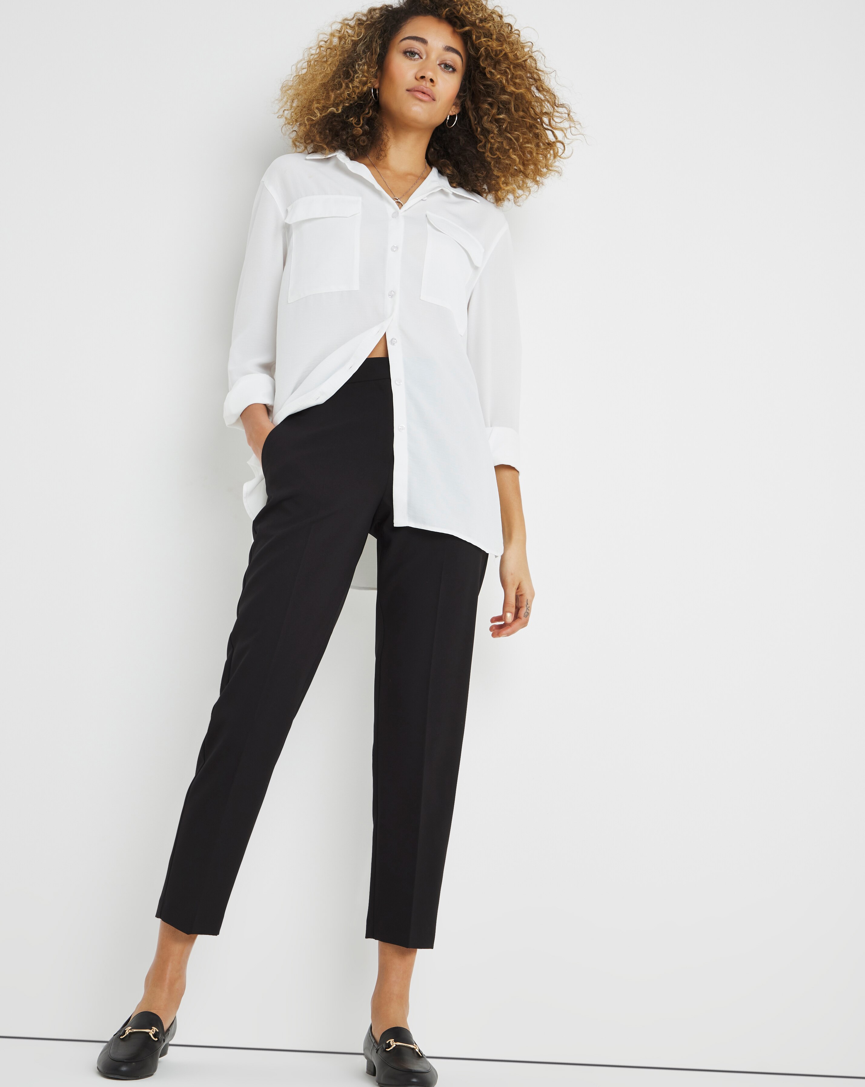 Mix \u0026 Match Black Tapered Leg Trousers 