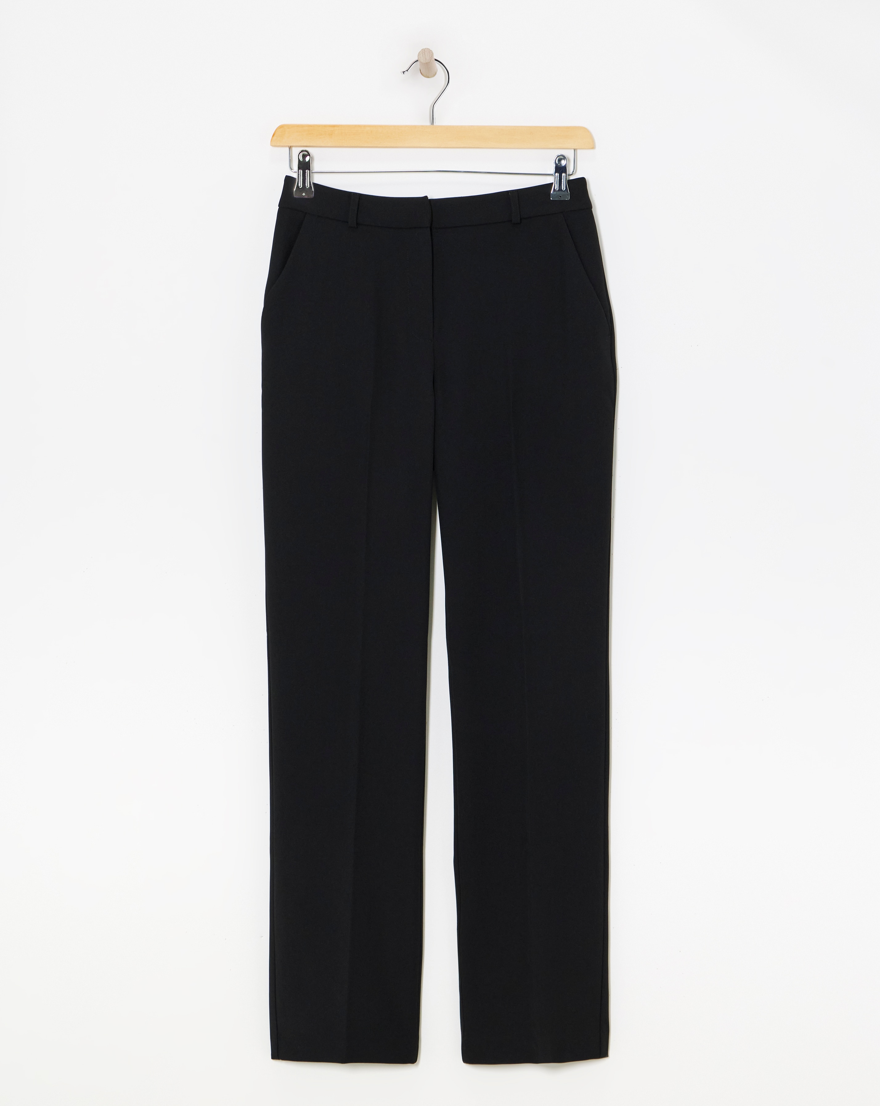 Black Tailored Straight Leg Trousers