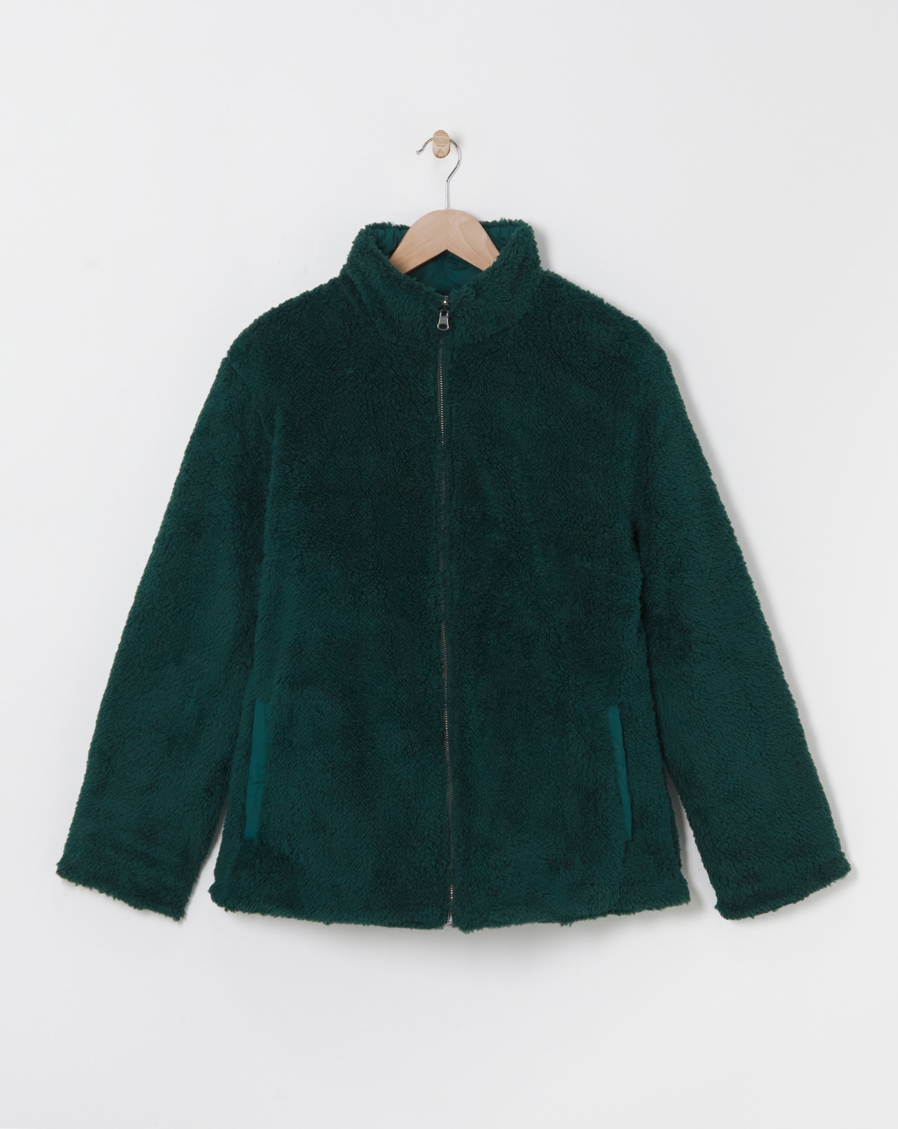 Teal Reversible Borg Quilted Jacket