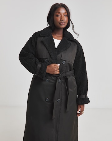 Black Borg Mix Trench Coat