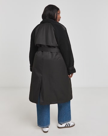 Black Borg Mix Trench Coat