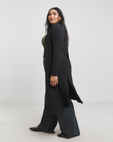 Simply Be Black Ribbed Longline Cardigan