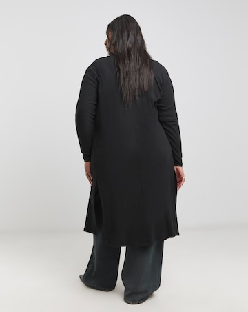 Simply Be Black Ribbed Longline Cardigan