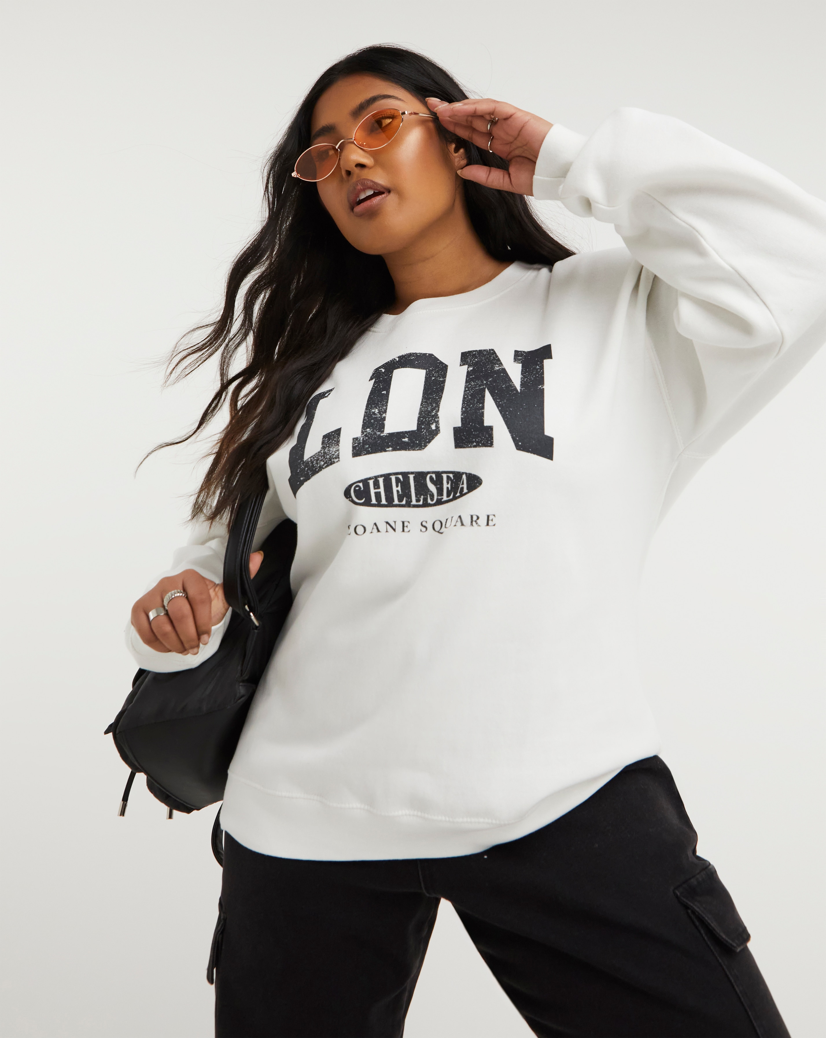 White LDN Slogan City Sweatshirt